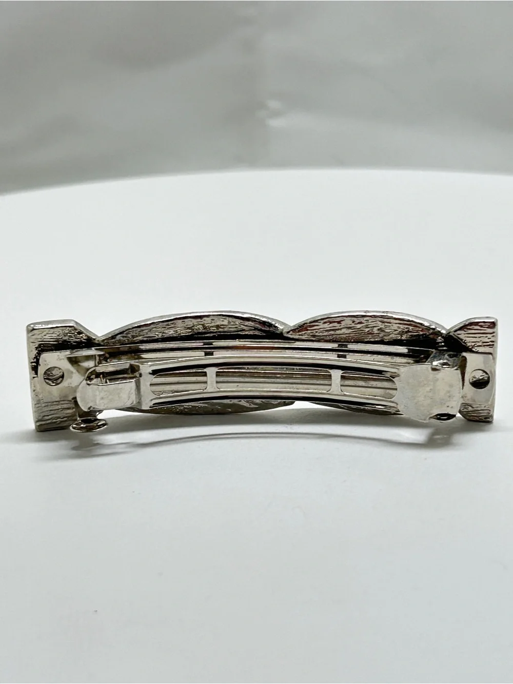 Silver And Crystal Hair Barrette Clip